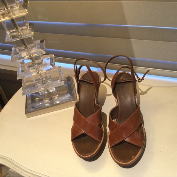 Full leather Italian summer wedges - Picture 2 of 5